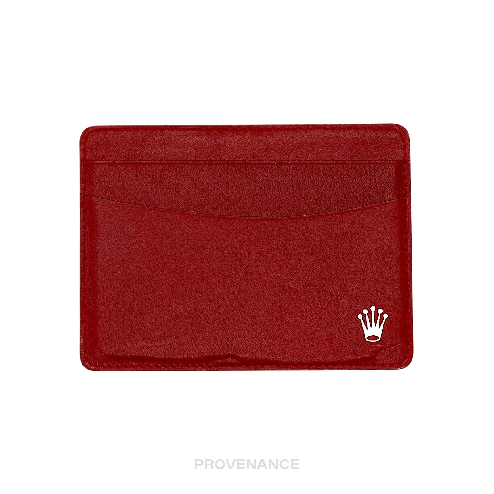 Rolex Card Holder Wallet  Red Leather